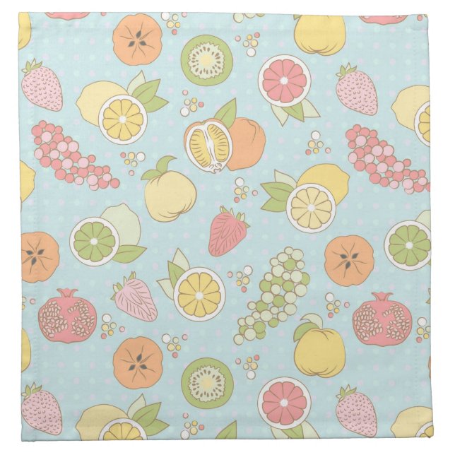 Pattern With Fruits And Berries Cloth Napkin (Front)