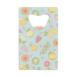 Pattern With Fruits And Berries Credit Card Bottle Opener