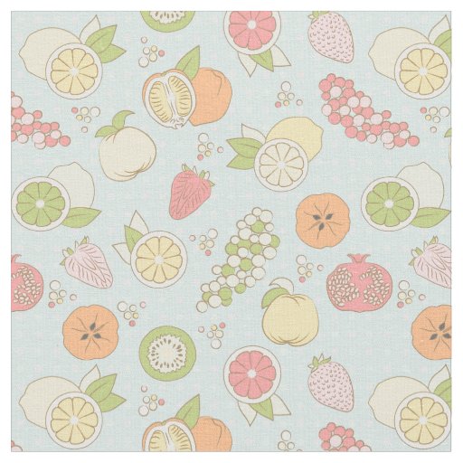 Pattern With Fruits And Berries Fabric