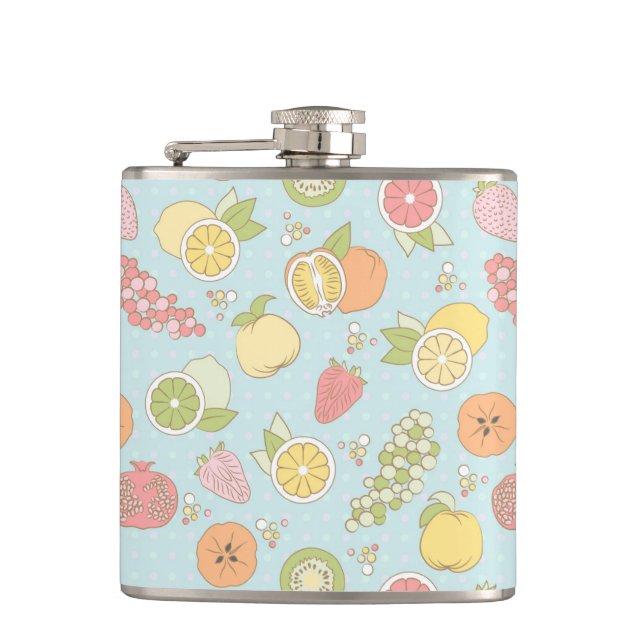 Pattern With Fruits And Berries Flask (Front)