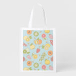 Pattern With Fruits And Berries Grocery Bag