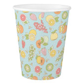Pattern With Fruits And Berries Paper Cup (Back)
