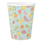 Pattern With Fruits And Berries Paper Cup (Left)