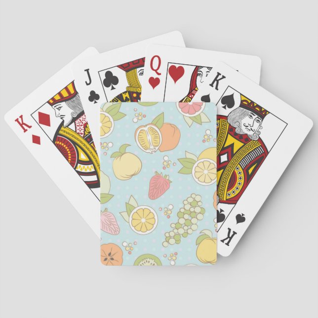 Pattern With Fruits And Berries Poker Cards (Back)