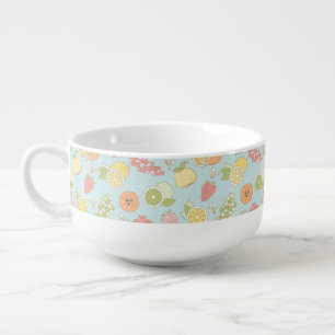 Pattern With Fruits And Berries Soup Mug