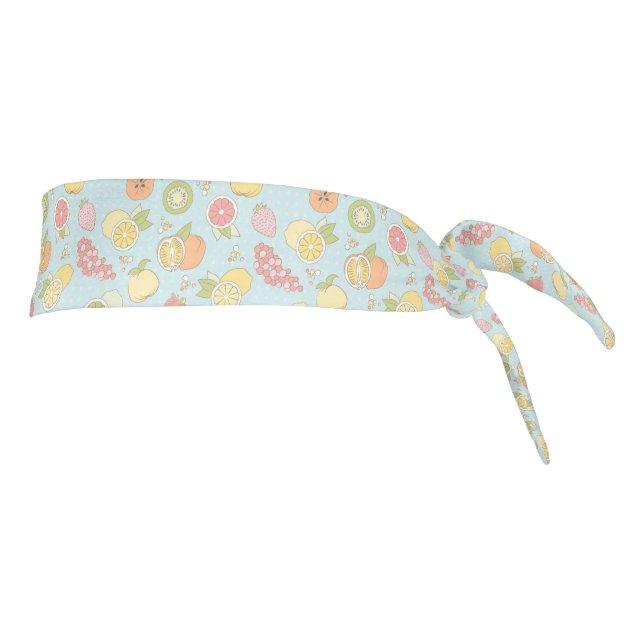 Pattern With Fruits And Berries Tie Headband (Rotate 90)
