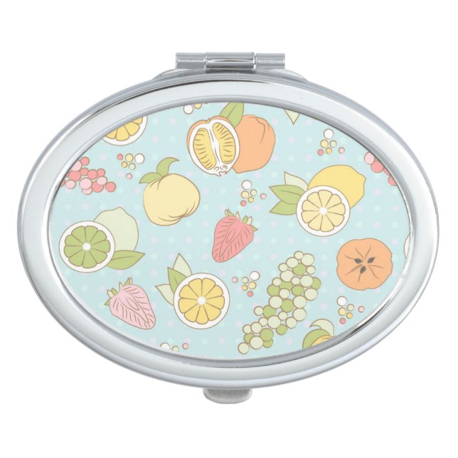 Pattern With Fruits And Berries Vanity Mirror (Front)