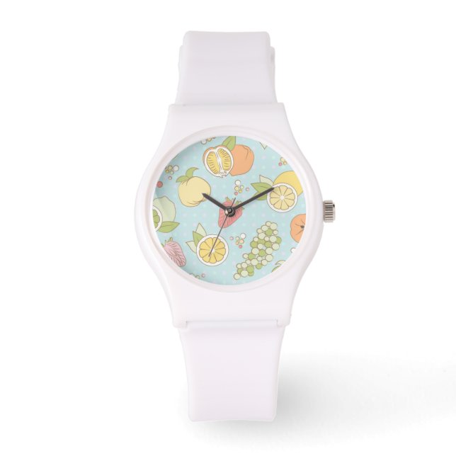 Pattern With Fruits And Berries Watch (Front)