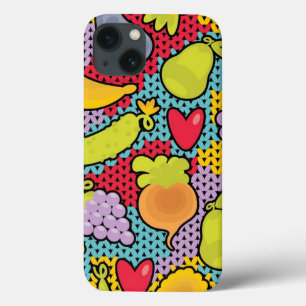 Pattern with fruits and vegetables iPhone 13 case