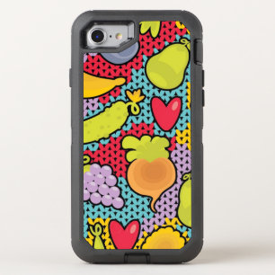 Pattern with fruits and vegetables OtterBox defender iPhone SE/8/7 case
