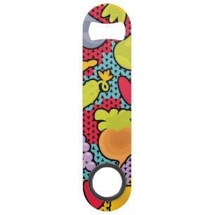 Pattern with fruits and vegetables speed bottle opener