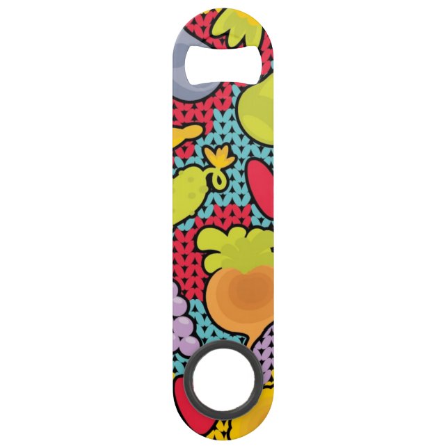 Pattern with fruits and vegetables speed bottle opener (Front)