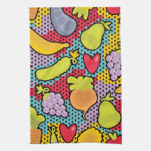 Pattern with fruits and vegetables towel