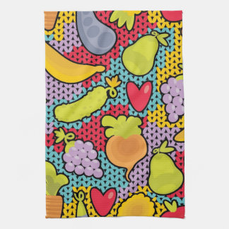 Pattern with fruits and vegetables towel