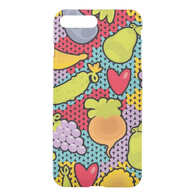 Pattern with fruits and vegetables uncommon iPhone case (Back)