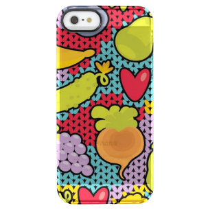 Pattern with fruits and vegetables clear iPhone SE/5/5s case