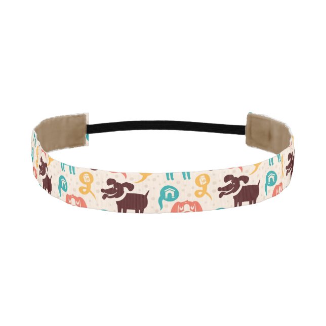 Pattern With Funny Cats And Dogs Athletic Headband (Front)
