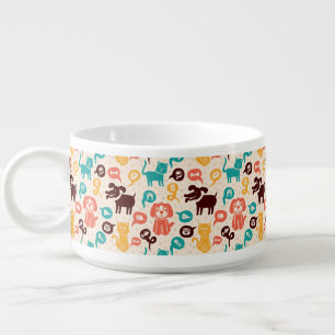 Pattern With Funny Cats And Dogs Bowl