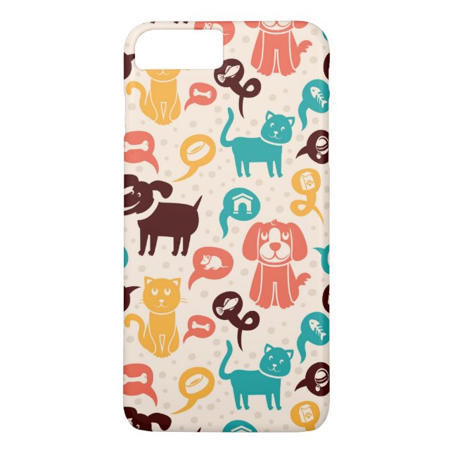 Pattern With Funny Cats And Dogs Case-Mate iPhone Case (Back)