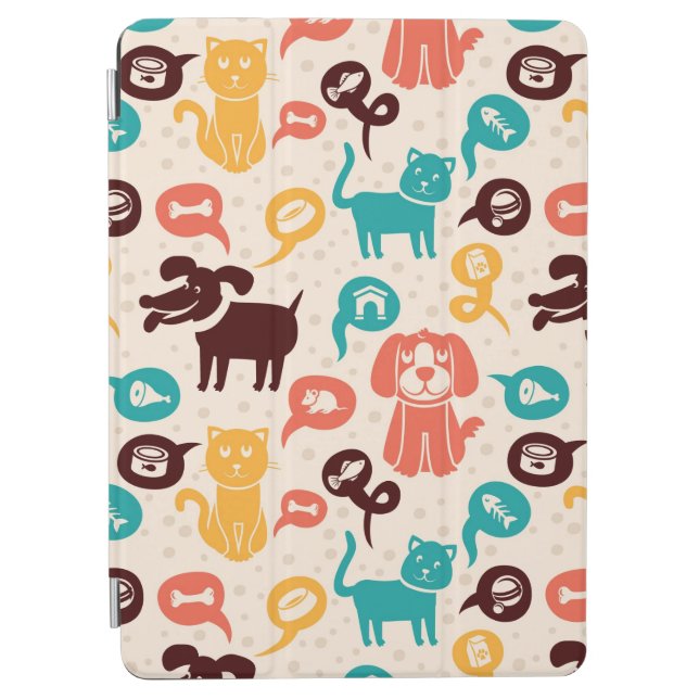 Pattern With Funny Cats And Dogs iPad Air Cover (Front)