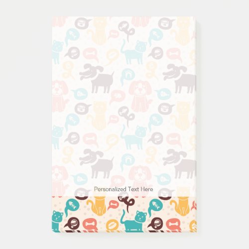 Pattern With Funny Cats And Dogs Post_it Notes