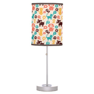 Pattern With Funny Cats And Dogs Table Lamp