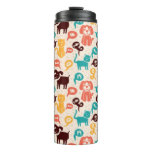 Pattern With Funny Cats And Dogs Thermal Tumbler