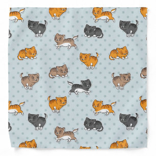 pattern with funny cats bandana