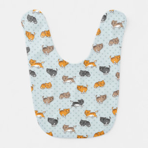 pattern with funny cats bib