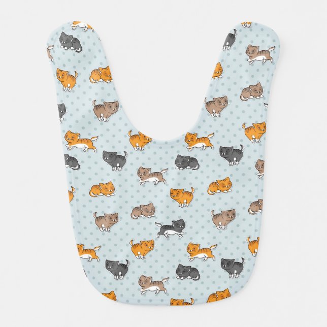 pattern with funny cats bib (Front)