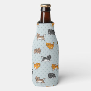 pattern with funny cats bottle cooler