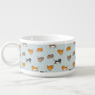 pattern with funny cats bowl