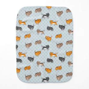 pattern with funny cats burp cloth