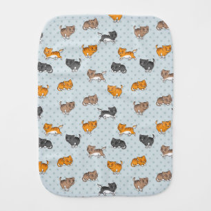 pattern with funny cats burp cloth