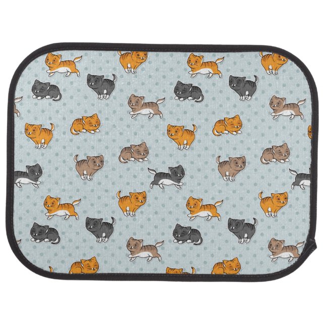 pattern with funny cats car floor mat (Rear)