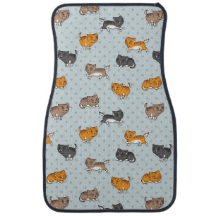 pattern with funny cats car mat
