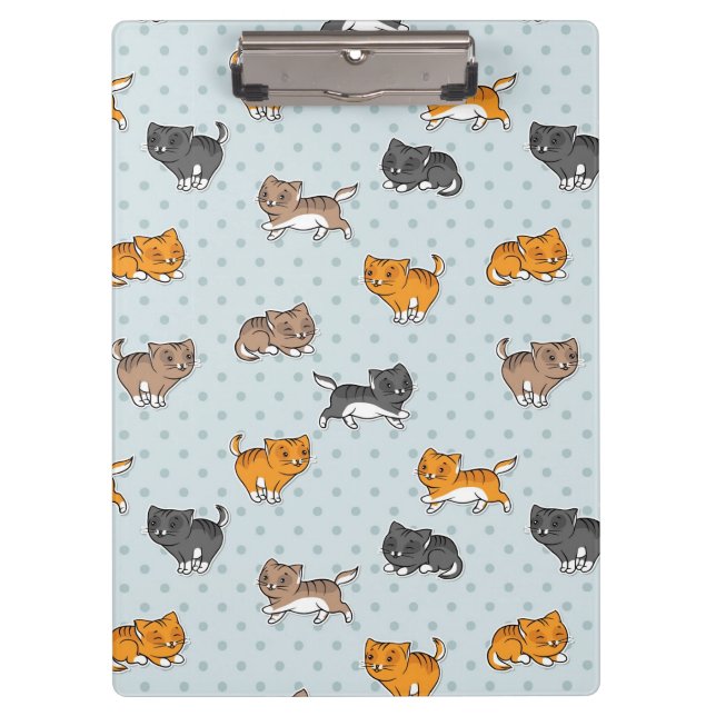 pattern with funny cats clipboard (Front)