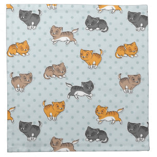 pattern with funny cats cloth napkin