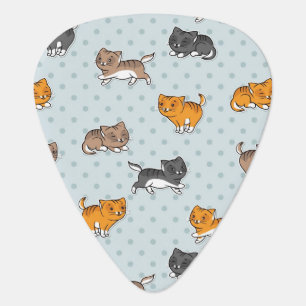 pattern with funny cats guitar pick