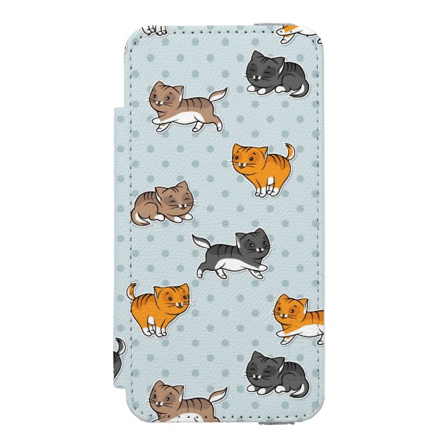 pattern with funny cats incipio iPhone wallet case (Folio Front)