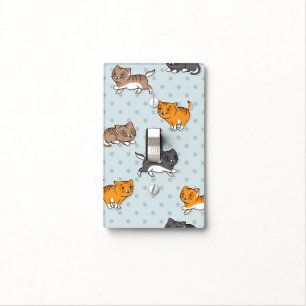 pattern with funny cats light switch cover