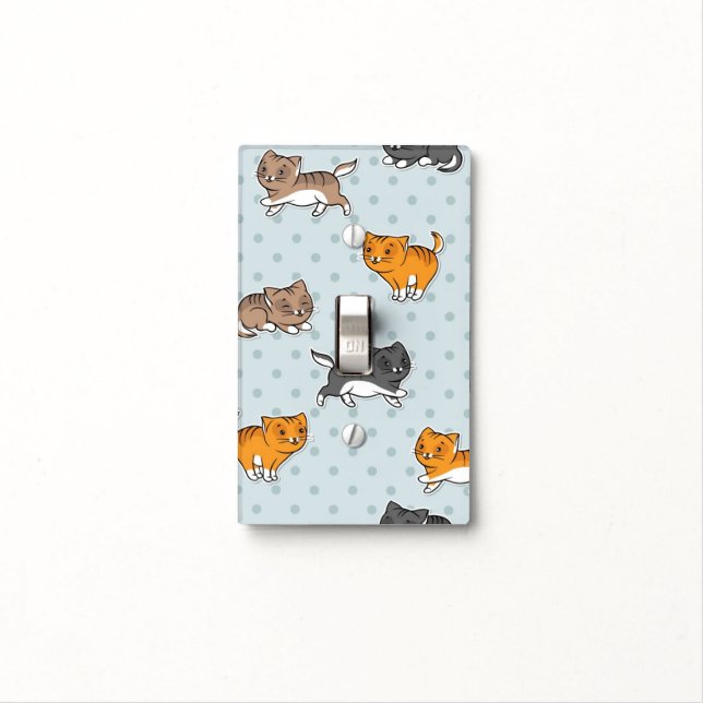 pattern with funny cats light switch cover (In Situ)