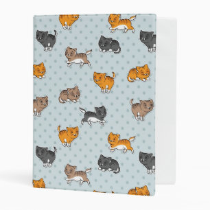pattern with funny cats mini binder