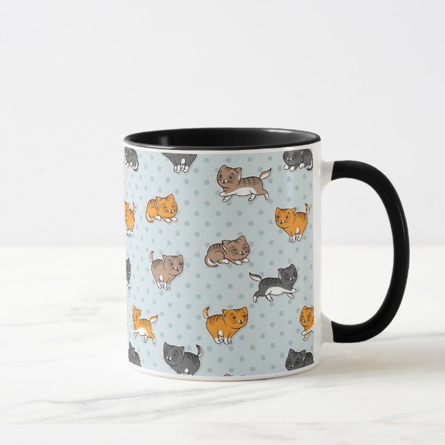 pattern with funny cats mug (Right)