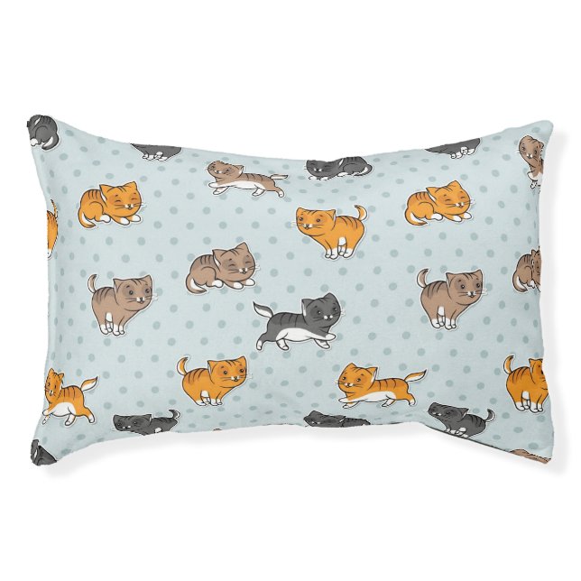 pattern with funny cats pet bed (Front)