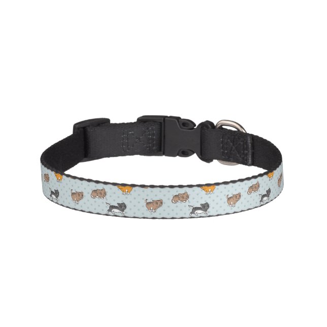 pattern with funny cats pet collar (Front)