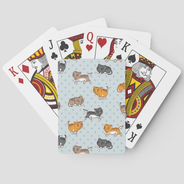 pattern with funny cats poker cards (Back)