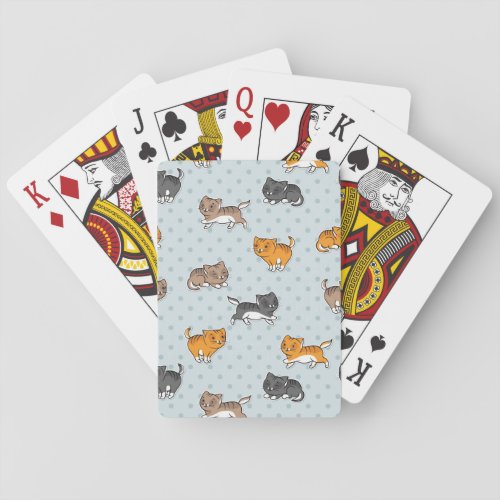 pattern with funny cats poker cards