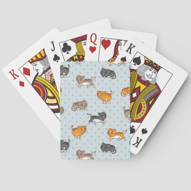 pattern with funny cats poker cards (Back)