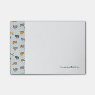 pattern with funny cats post-it notes